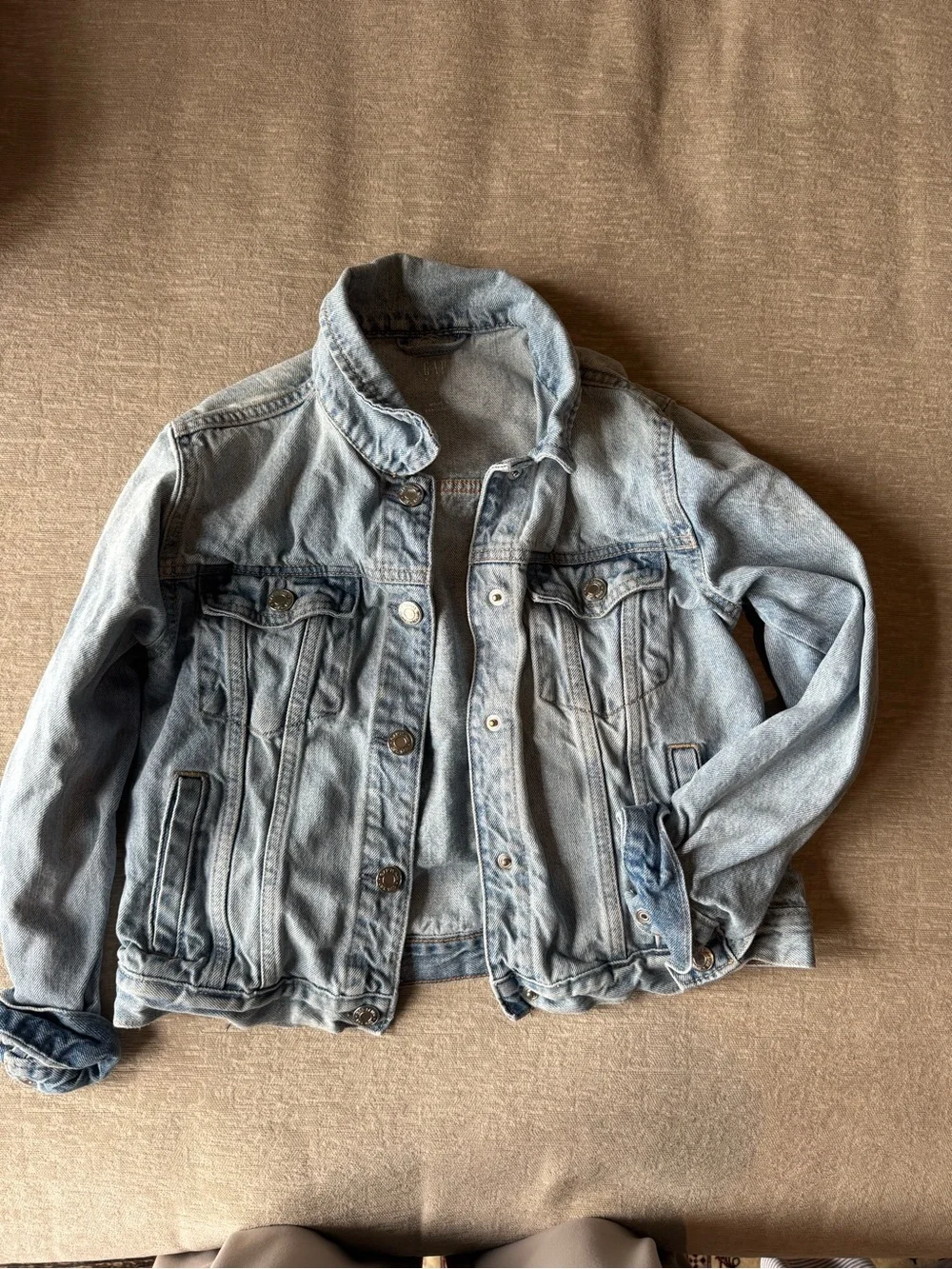 Gap Girls Light Wash Denim Jean Jacket Classic Trucker Vintage Wash Large